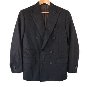 Thom Sweeney Men's 36 (EU46) Double Breasted Wool Blazer Sport Coat Gray Italy